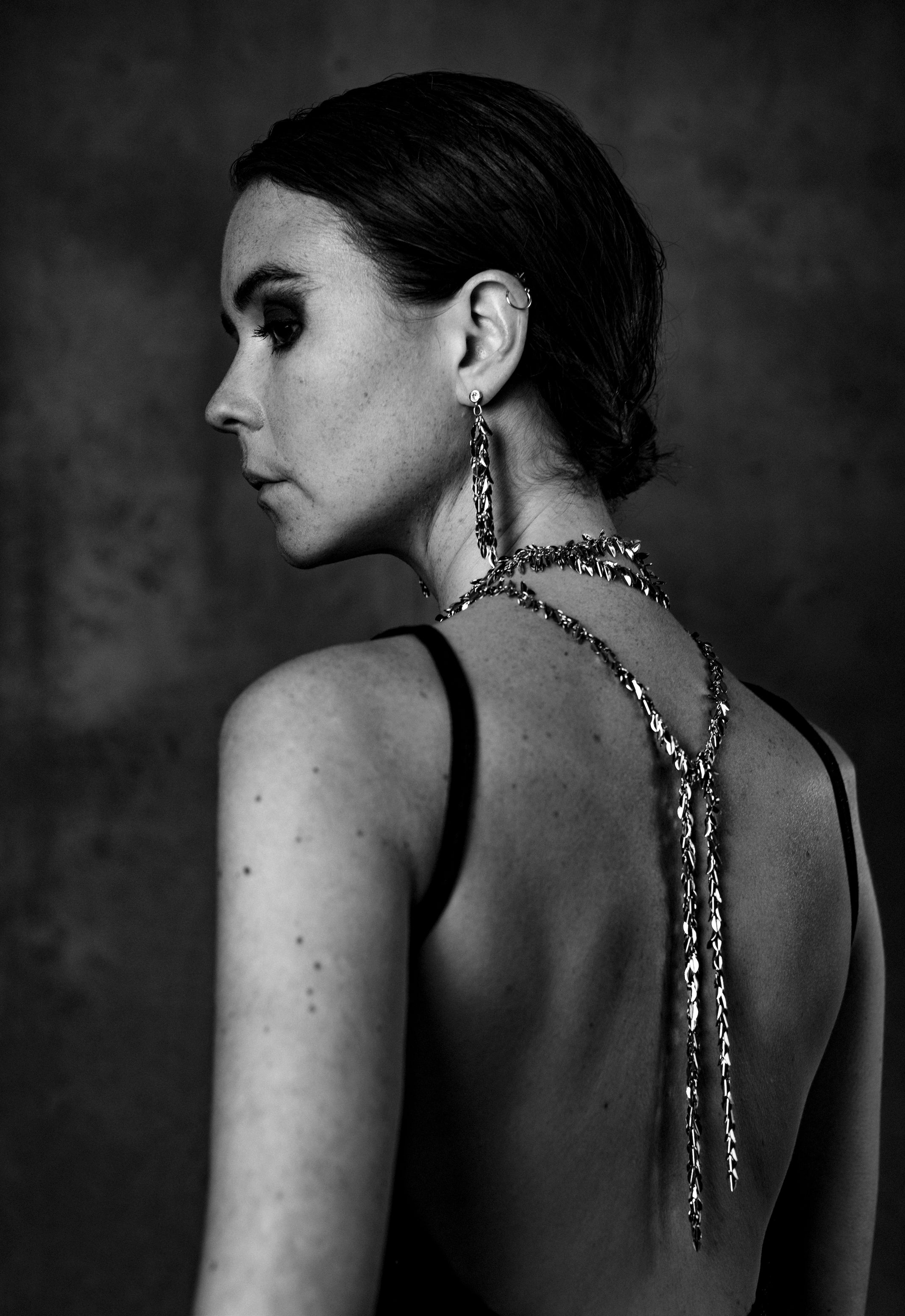 Young - Earrings- Silver Leaf