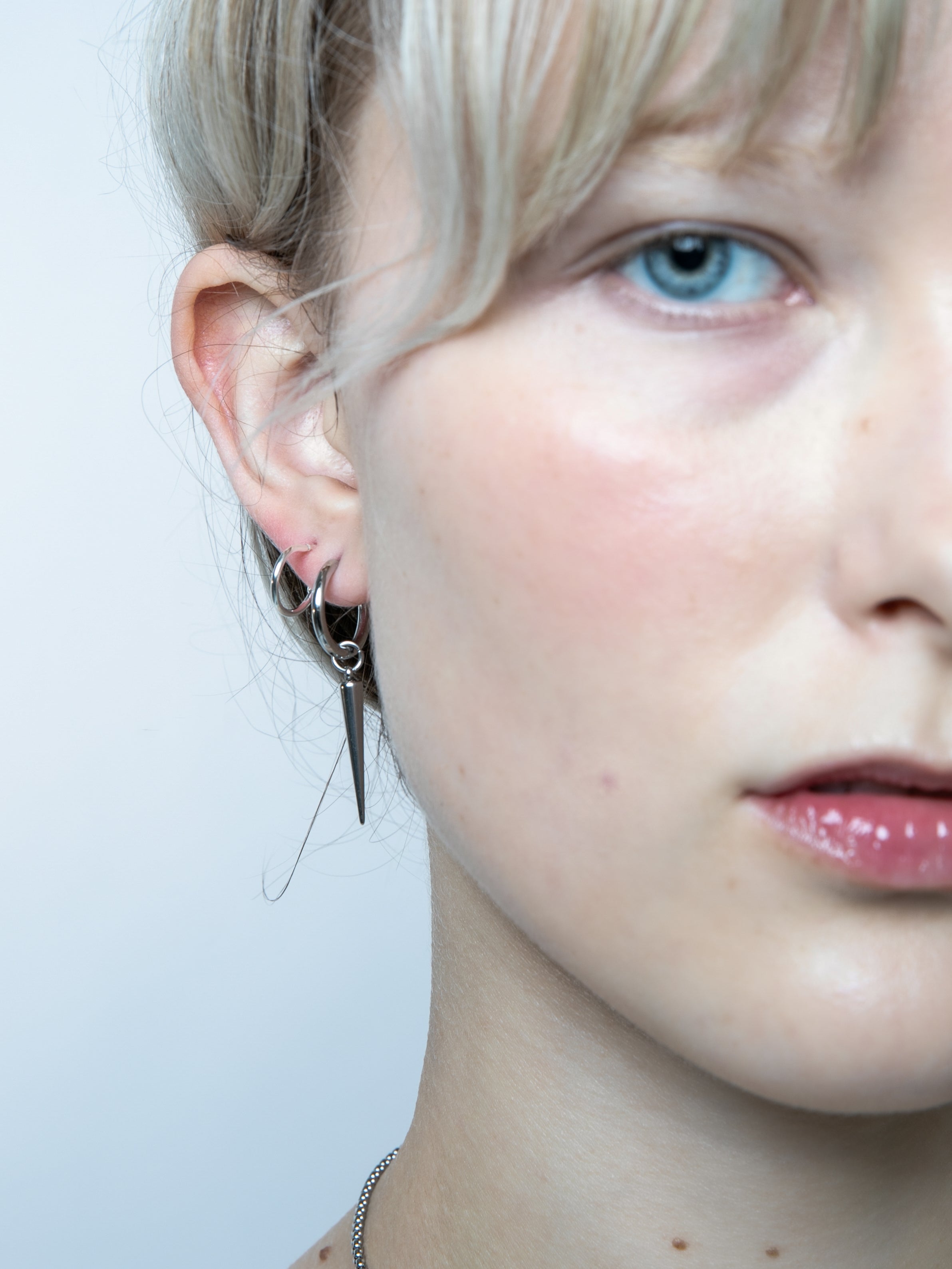 Steel Hoops Charm Earrings