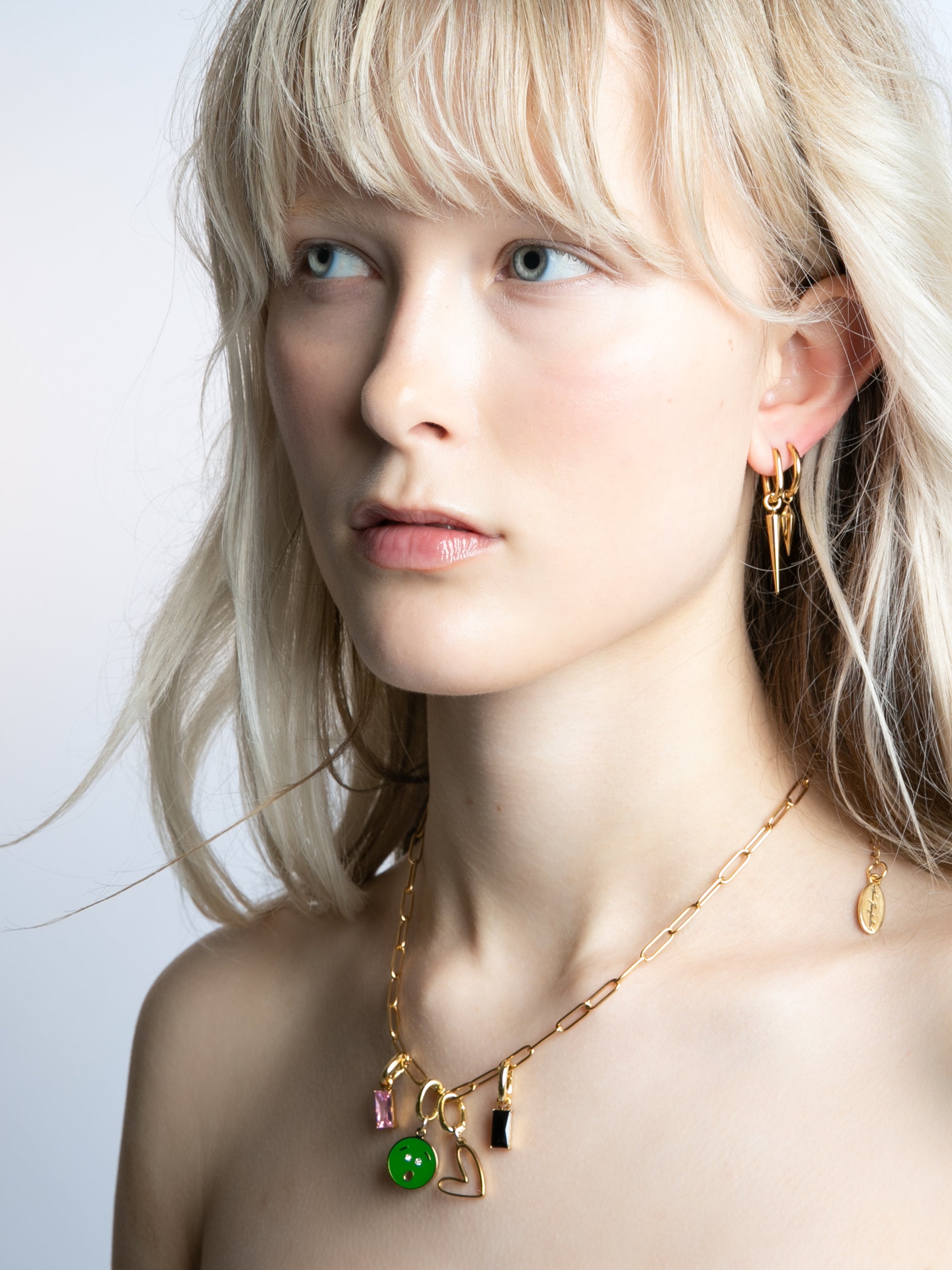 Charm Clip Chain Necklace (Gold)