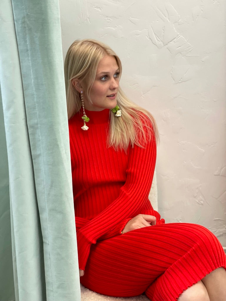 Blóm - Earrings Lime and White