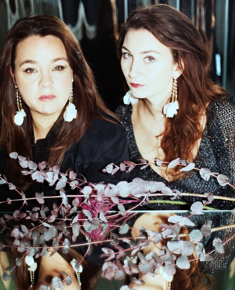 Blóm - Earrings Long White