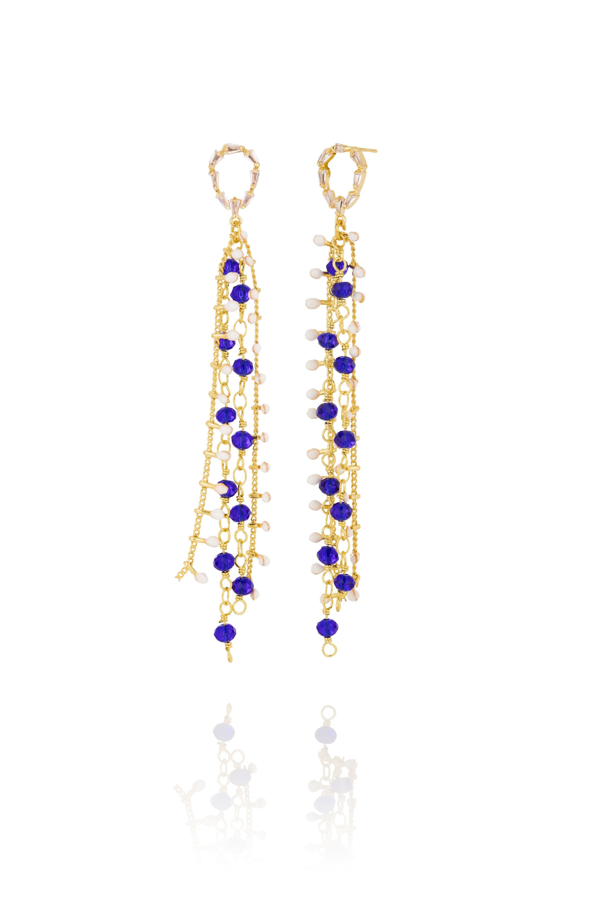 Blóm - Earrings Frill Blue