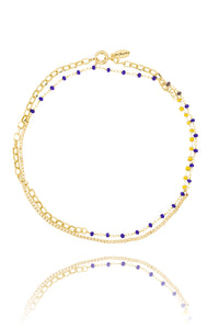 Blóm - Necklace Long Blue/Yellow