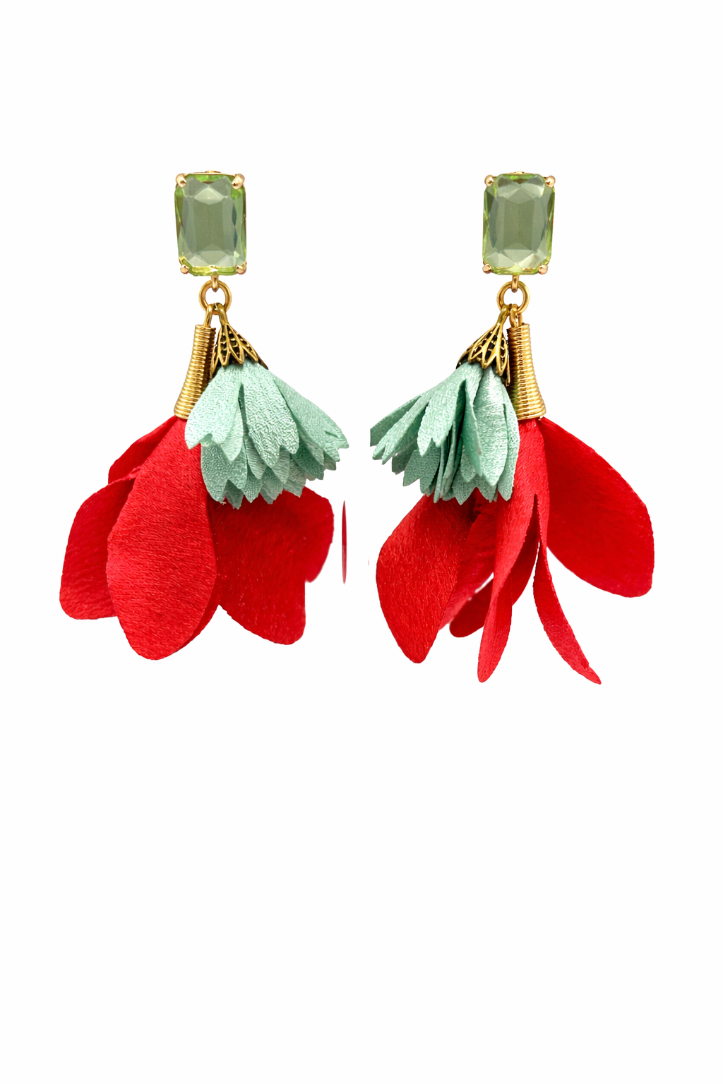 Sample: Blómalokkar Rauðir og ljóstúrkis