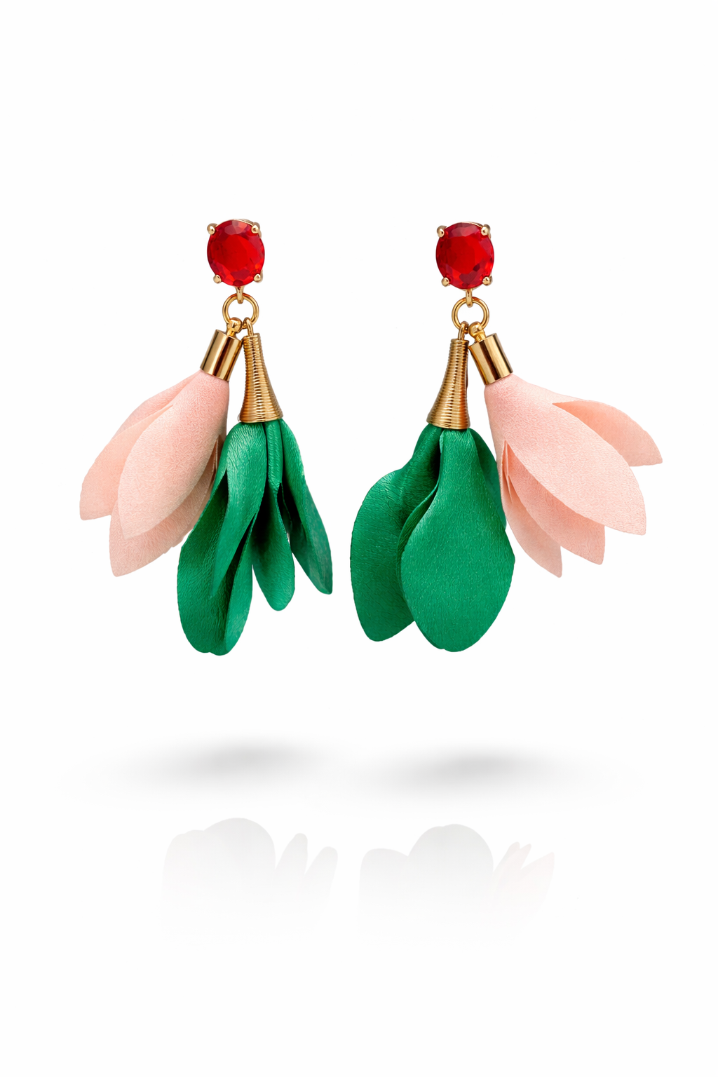 Sample: Blómalokkar Emerald og silki bleikir