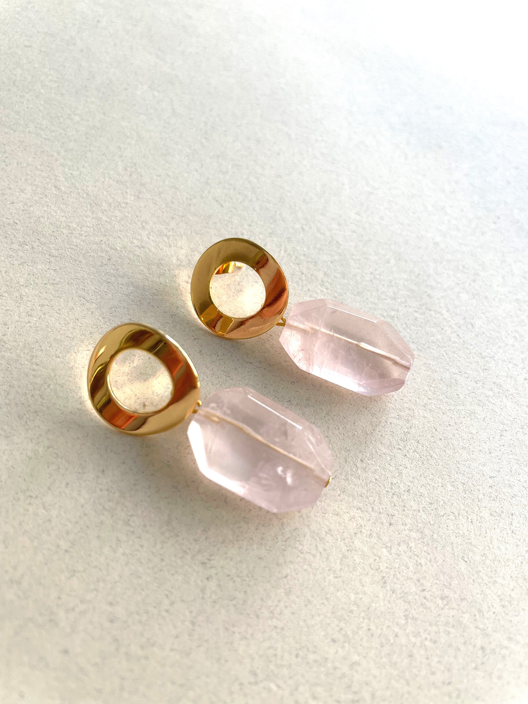 Sample: Rose Quartz Earrings Large