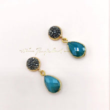 Quartz Drop Earrings Turquoise