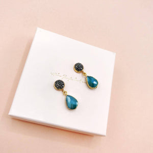 Quartz Drop Earrings Turquoise