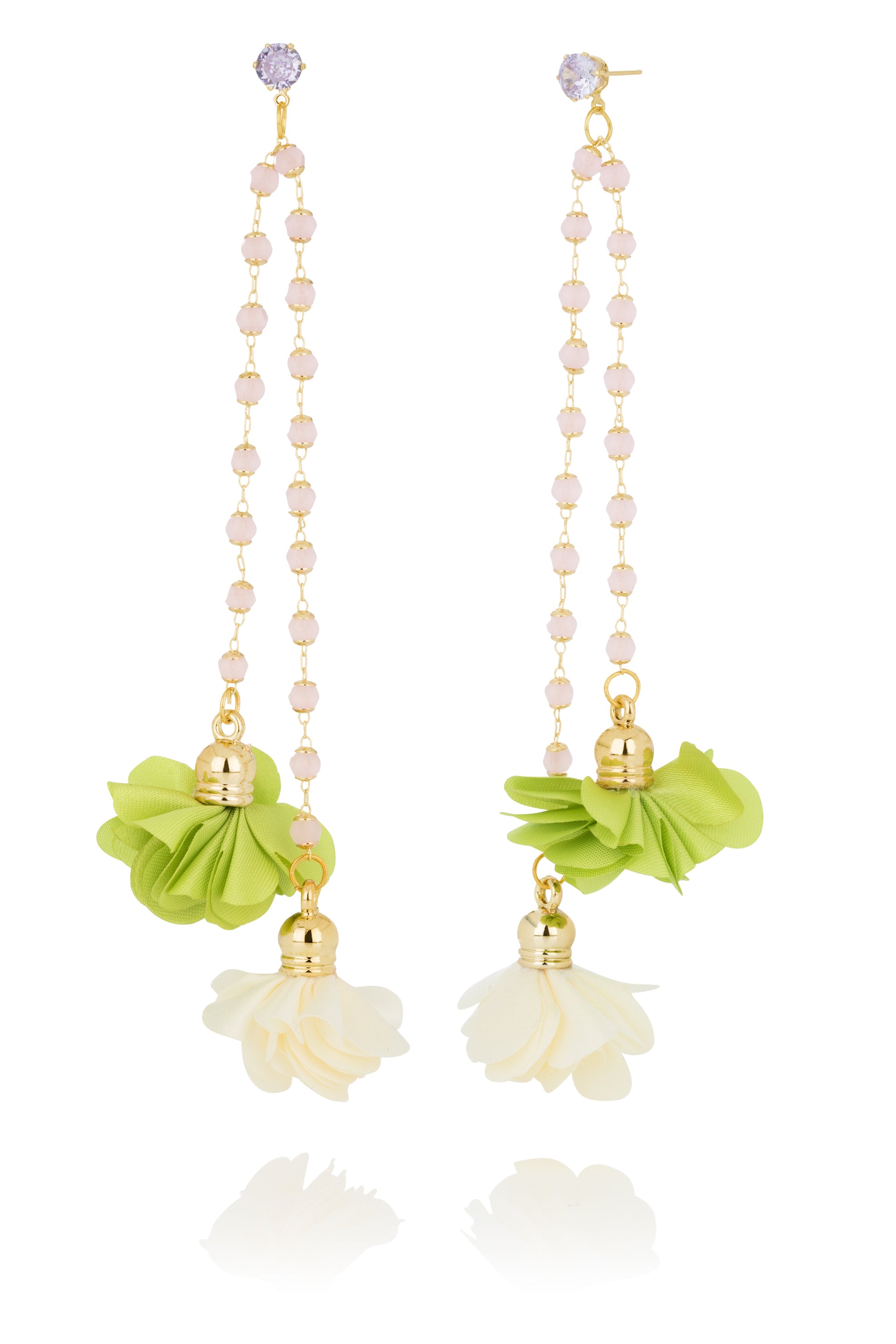 Blóm - Earrings Lime and White