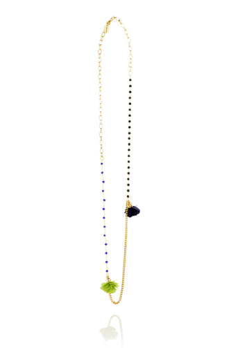 Blóm - Necklace Flower Lime/Navy