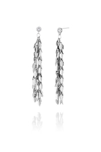 Young - Earrings- Silver Leaf